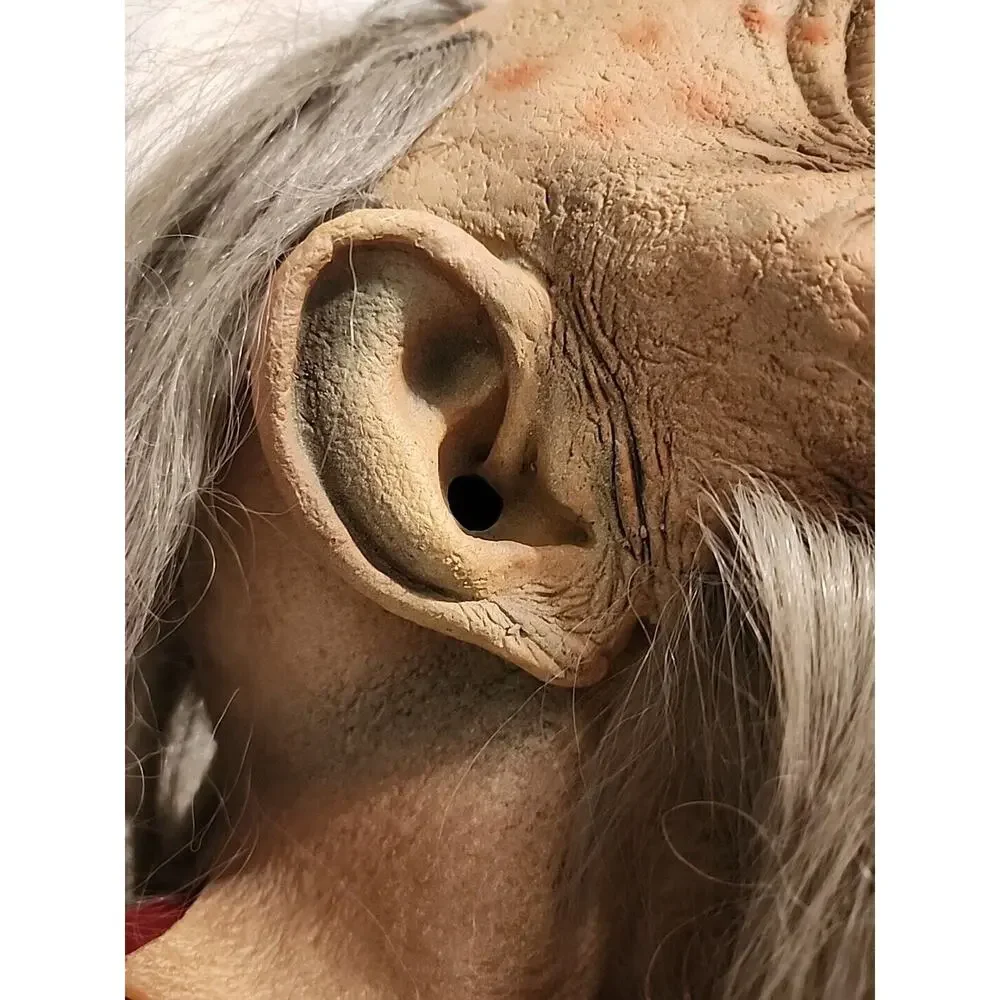 TROLL MASK 1996 Vintage LONG HAIR & BEARD LOTR Old Man PAPER MAGIC GROUP Prop